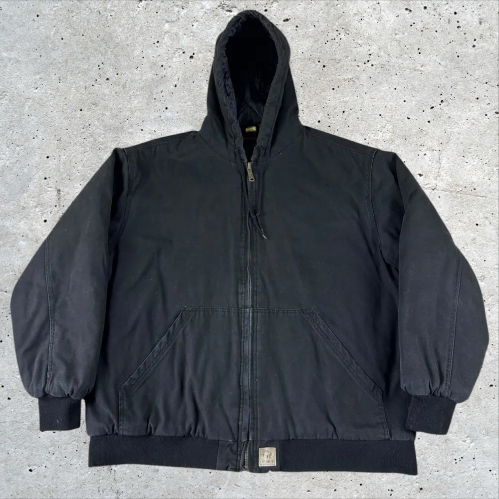 Wolverine Workwear Canvas Jacket Men's XXL Quilted Lined Hood Carhartt Style